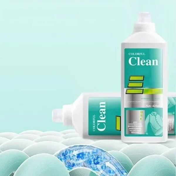 Colorful Clean Liquid Detergent for Color Fabrics | 8-in-1 Deep Clean Power | Brightening & Stain Removal Formula | Gentle on Clothes | Pack of 2 (425ml Each) (Pack of 1)
