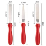 Spatula Set with Plastic Handle Stainless Steel Icing Spatula Variety Set & Cake Decorating Tools