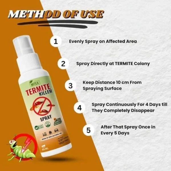 Termite Repellent Spray - 100ml | Natural & Eco-Friendly | Termite Killer | Wood Preservative | Controls Termites, Borers | 100% Herbal and Chemical free (Pack of 3)