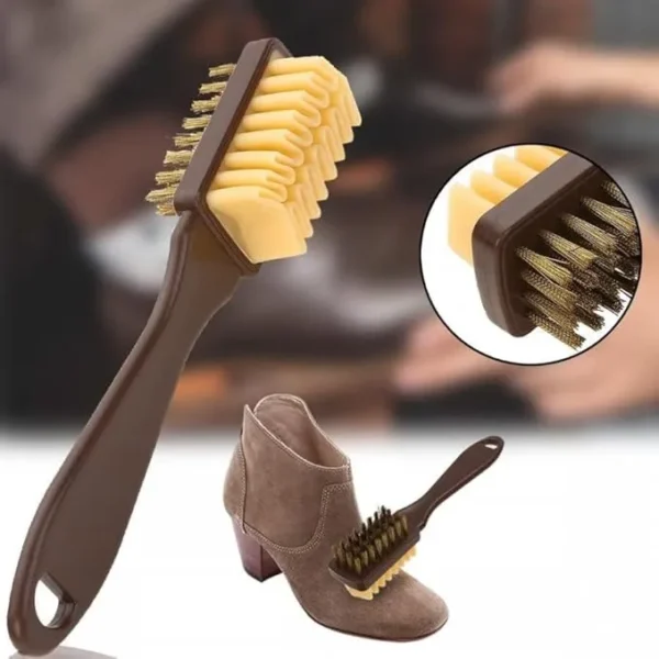 Double-Sided Shoes Cleaning Brush – Stiff & Soft Bristle Sneaker & Boot Scrubber | Multipurpose Shoe Cleaner for Leather, Canvas & Sports Shoes