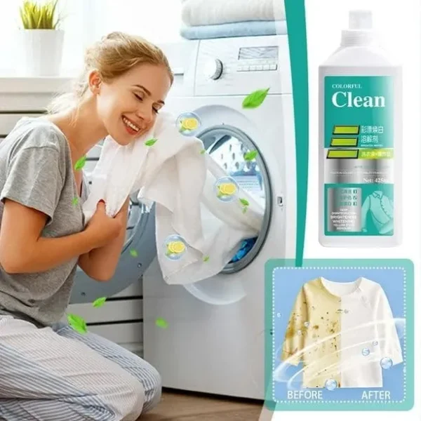 Colorful Clean Liquid Detergent for Color Fabrics | 8-in-1 Deep Clean Power | Brightening & Stain Removal Formula | Gentle on Clothes | Pack of 2 (425ml Each) (Pack of 1)