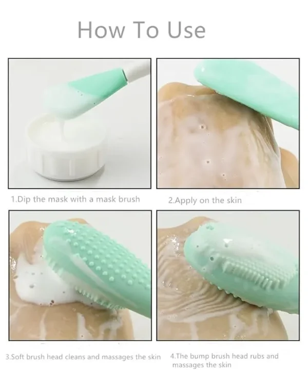 Face Mask Brush Double-Head Silicone Face Mask Brush 2-in-1