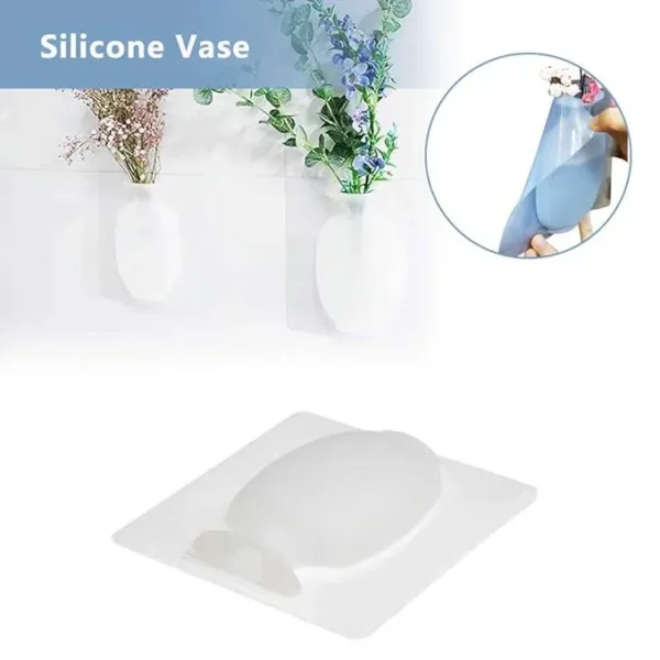 Airovia Wall Hanging Silicone Flower Pot Sticker Plant Rack for Decoration Home Kitchen Office Bathroom