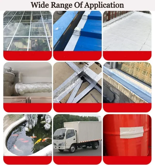 Leakage Repair Waterproof Tape for Pipe Leakage Roof Water Leakage Solution Aluminium Foil Tape Waterproof Adhesive Tape Sealing Duct Rubber Tape for Leakage (5CM*5Meter)(Pack of 1)