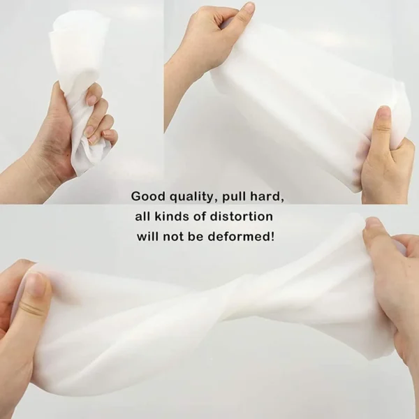 Large Reusable Silicone Kneading Bag, Fold Top Closure, White, Collapsible, Multipurpose Food Storage Bag for Baking, Cooking, and Preservation