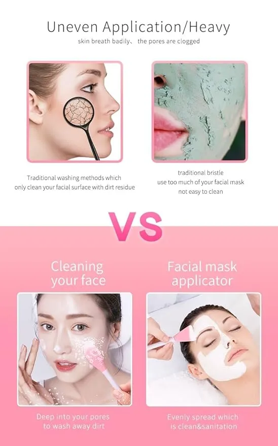 Face Mask Brush Double-Head Silicone Face Mask Brush 2-in-1