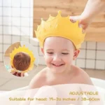 Adjustable Baby Shower Cap & Bath Visor Waterproof Silicone Hat with Eye & Ear Protection