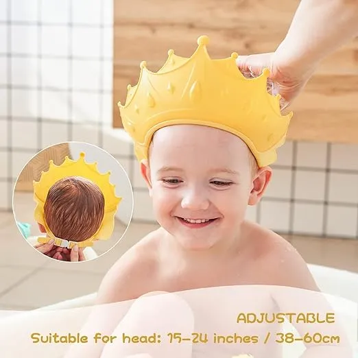 Adjustable Baby Shower Cap & Bath Visor Waterproof Silicone Hat with Eye & Ear Protection