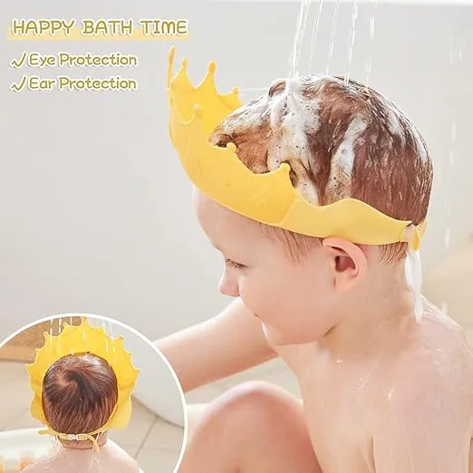 Adjustable Baby Shower Cap & Bath Visor Waterproof Silicone Hat with Eye & Ear Protection