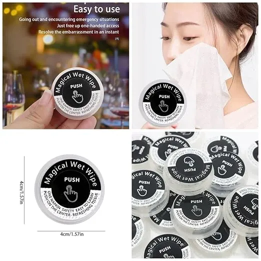Pressed Portable Wet And Dry Wipes,Press Pop up Hand