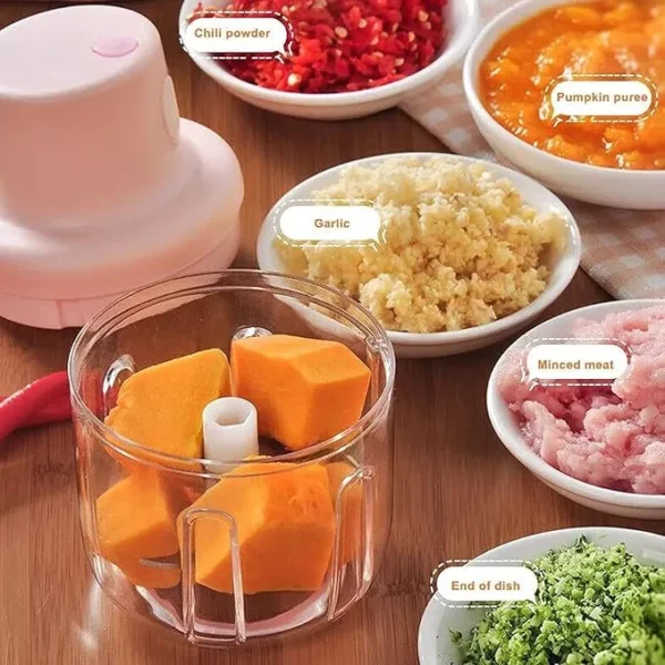 250ML Electric Mini Garlic and Meat Chopper | Portable Food Processor with Stainless Steel Blades for Quick Chopping of Vegetables, Fruits, Nuts, and More