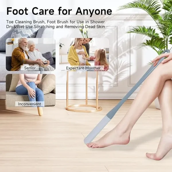 Foot Toe Cleaning Brush – Soft Bristle Scrubber for Feet, Toes & Nails | Shower Foot Cleaner for Dead Skin Removal, Exfoliating & Massage