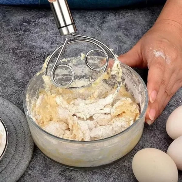 Kitchen Stainless Steel Dough Flour Whisk