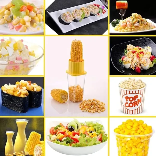 Corn Stripper Corn Seeds Remover Cutter with Container Unbreakable Plastic Pack of 1, Multi-Color