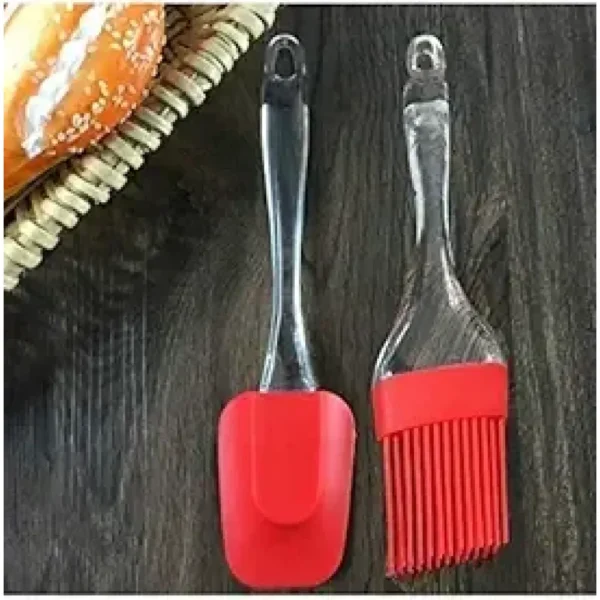 Silicon Spatula Oil Brush Set- Multipurpose Non-Sticky Small Spatula and Pastry Brush for Cake Mixer, Cooking, Baking, BBQ, Oil Brush for Kitchen