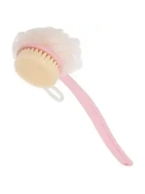 Bath Brush with Handle – Long Handle Body Scrubber for Shower & Bath | Exfoliating Back & Body Brush for Soft, Smooth Skin