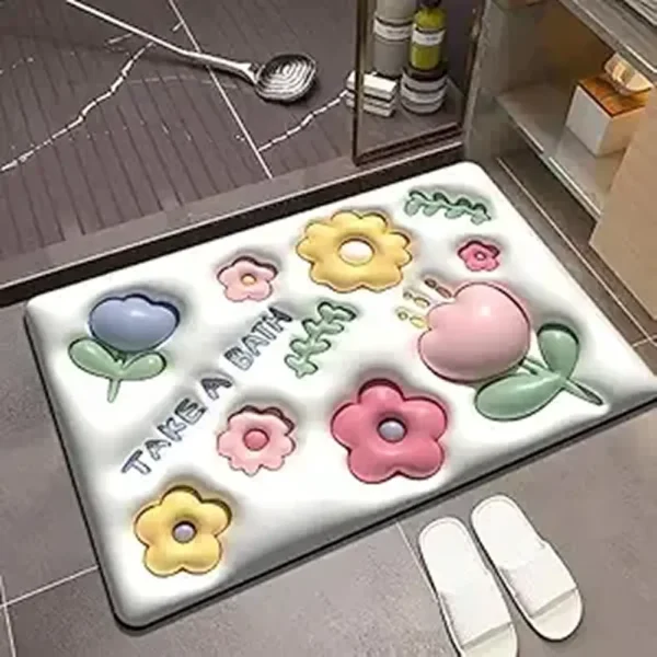 Bathroom Door Mat 3D Printed Digital Door Mat Washable Bathroom Quick Dry Rugs